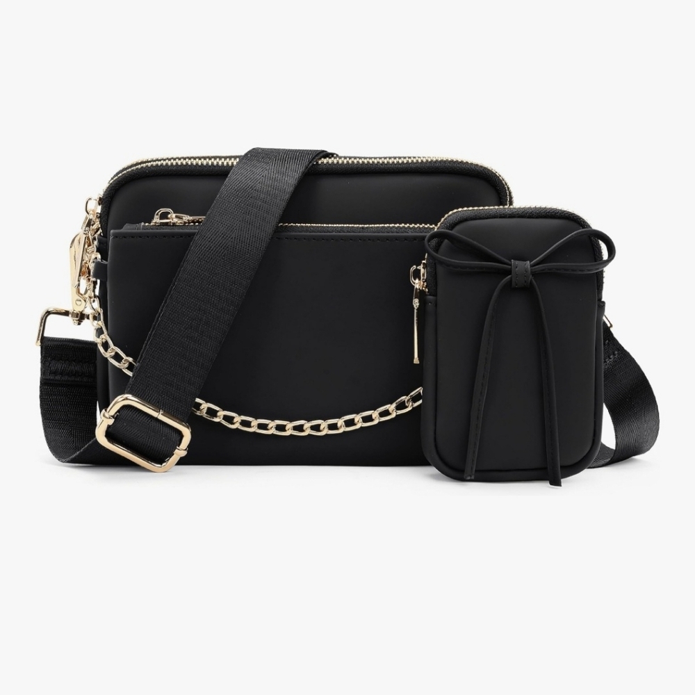 Elegant Black Women's Crossbody Bag Set